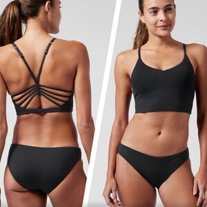 NWT Athleta Ventura Crop Bikini Top D-DD Dress Blue #798495 size M Medium